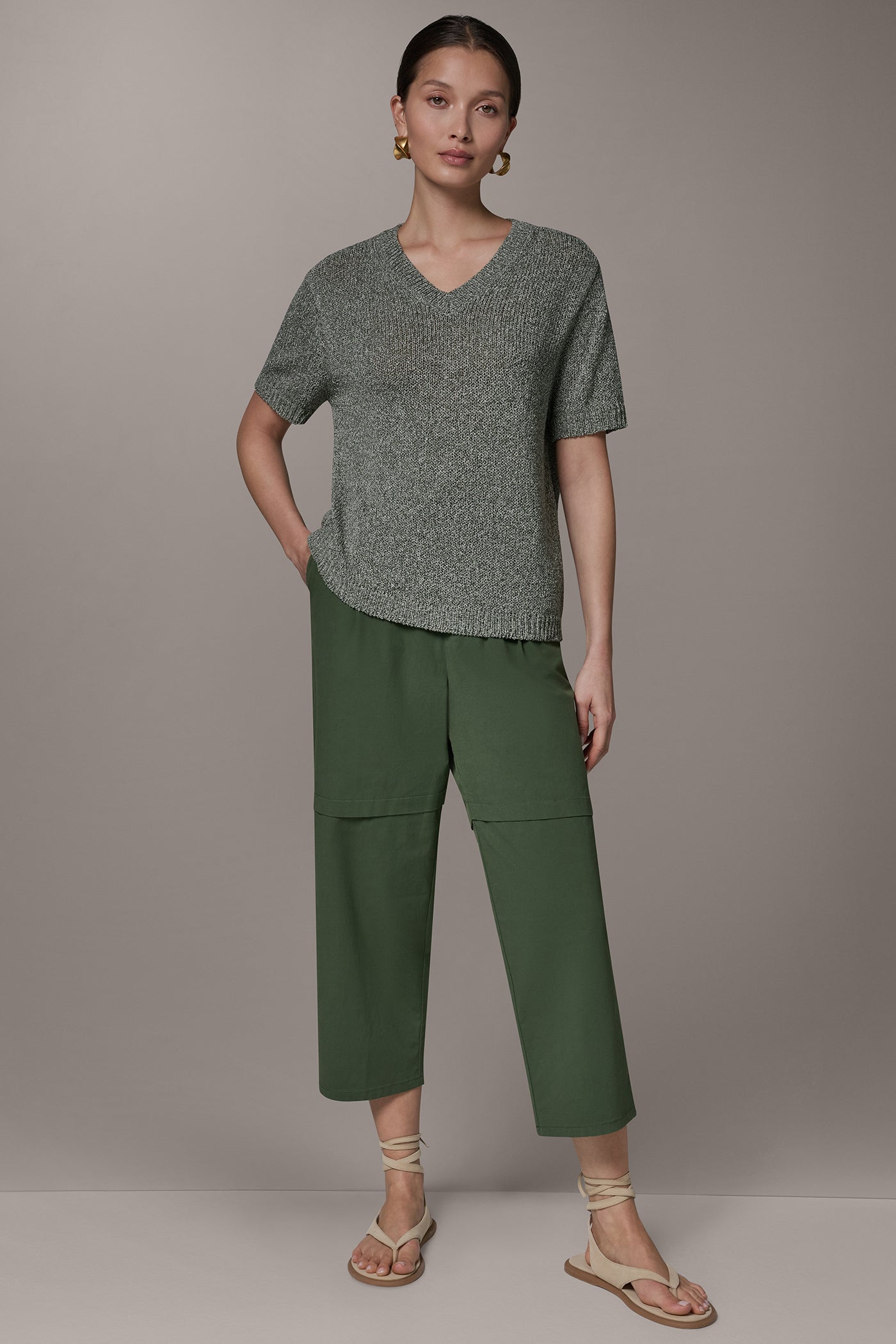 SHORT SLEEVE MÉLANGE EASY SWEATER