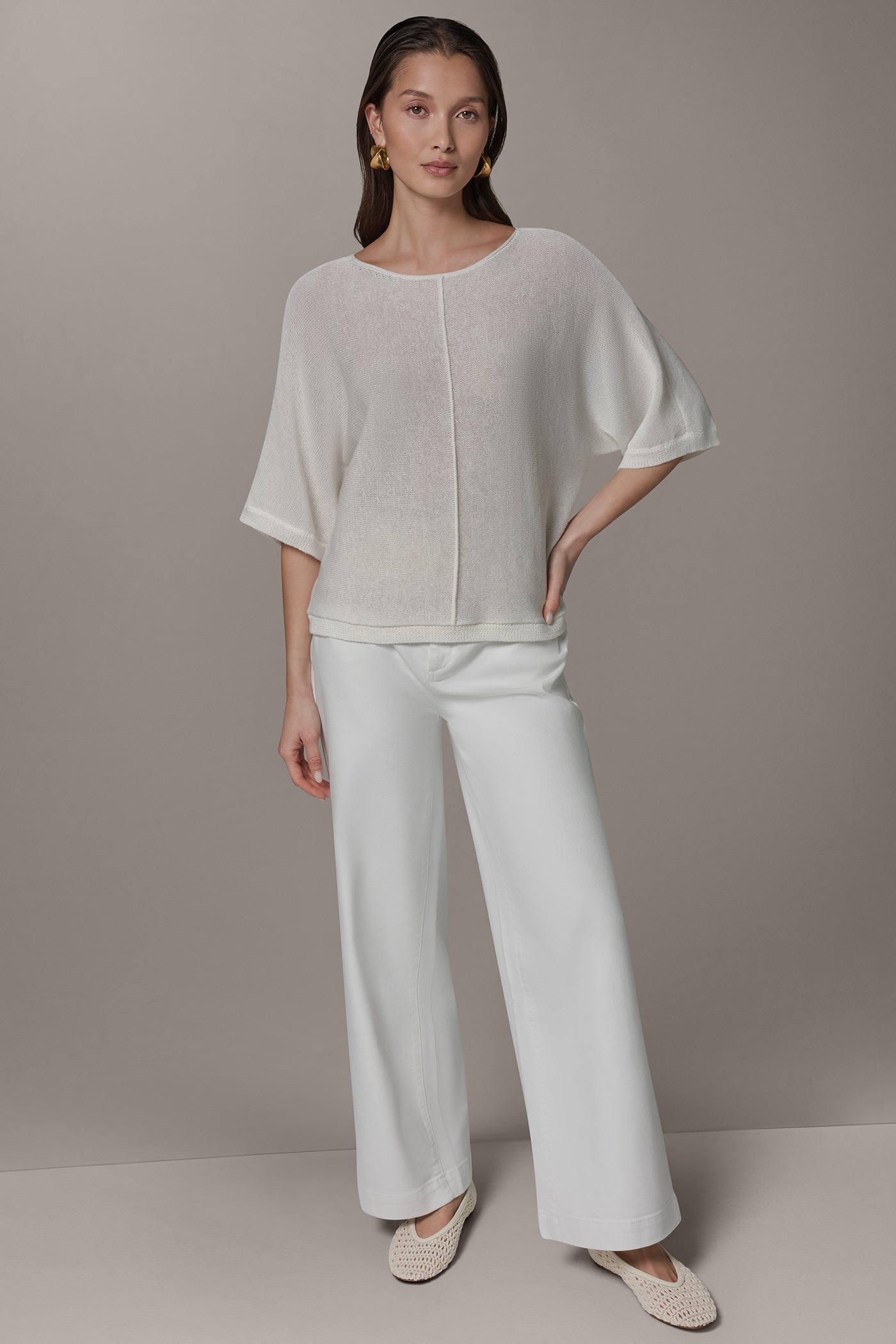DOLMAN SLEEVE BALLET NECK SWEATER