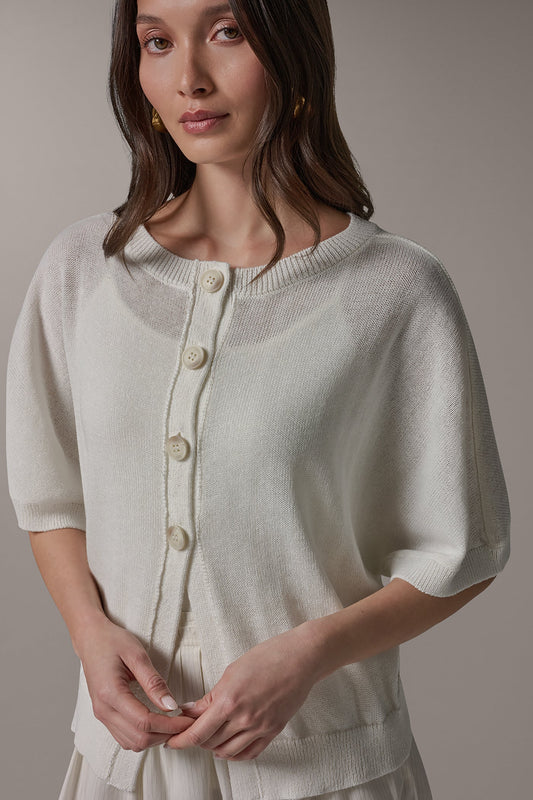 SHORT SLEEVE EASY CARDIGAN