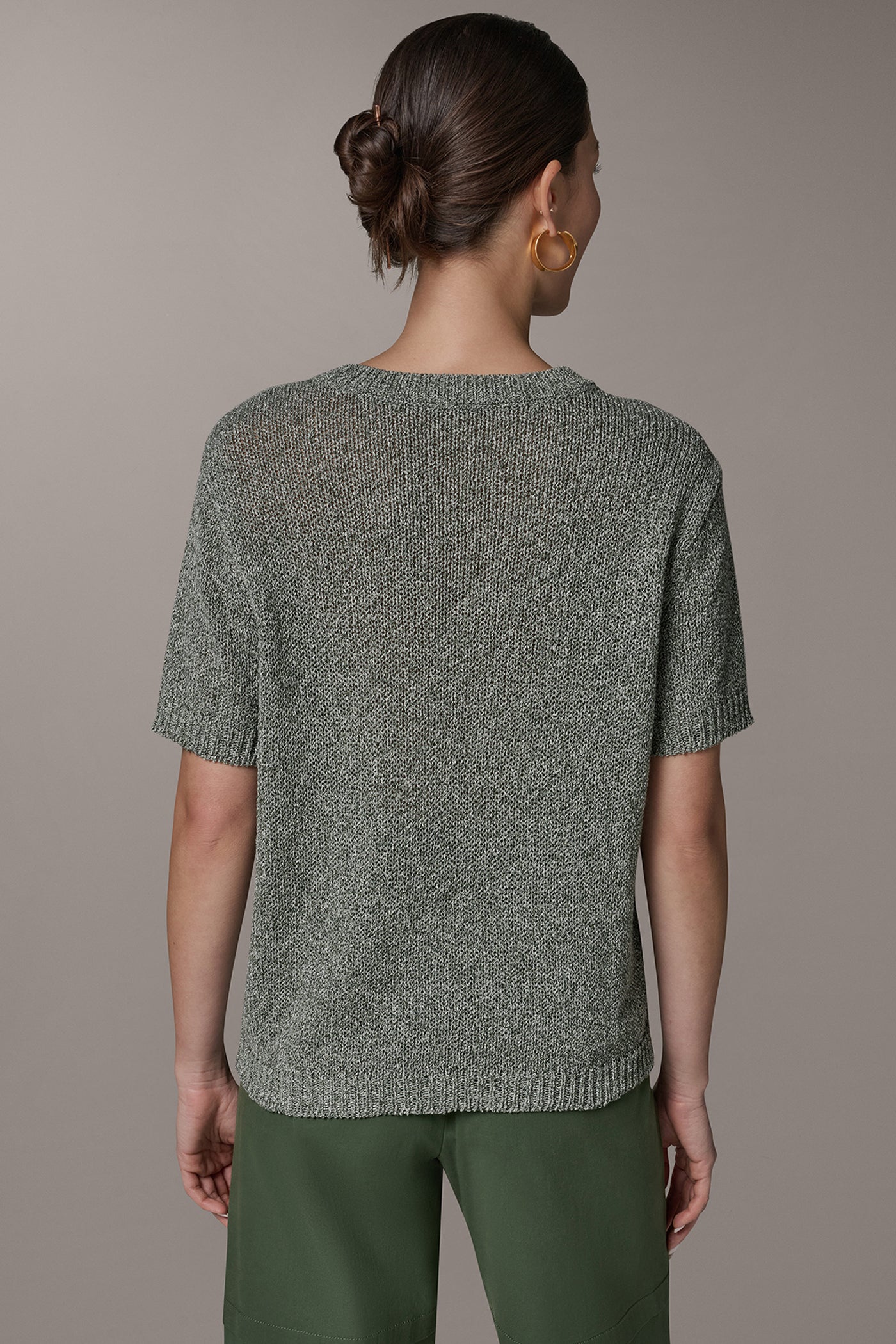 SHORT SLEEVE MÉLANGE EASY SWEATER