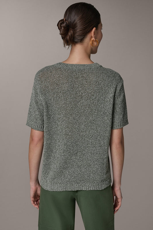 SHORT SLEEVE MÉLANGE EASY SWEATER
