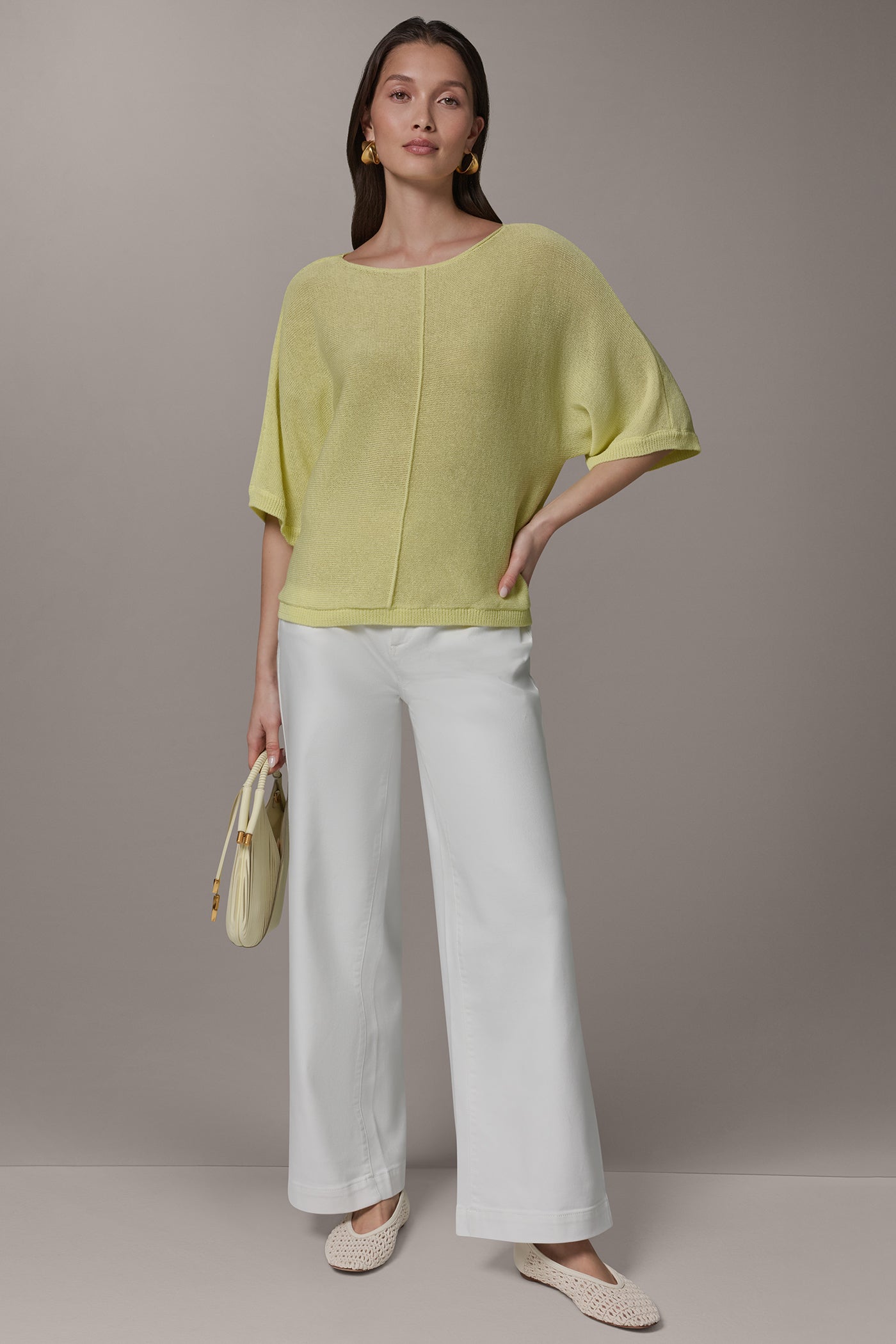 DOLMAN SLEEVE BALLET NECK SWEATER