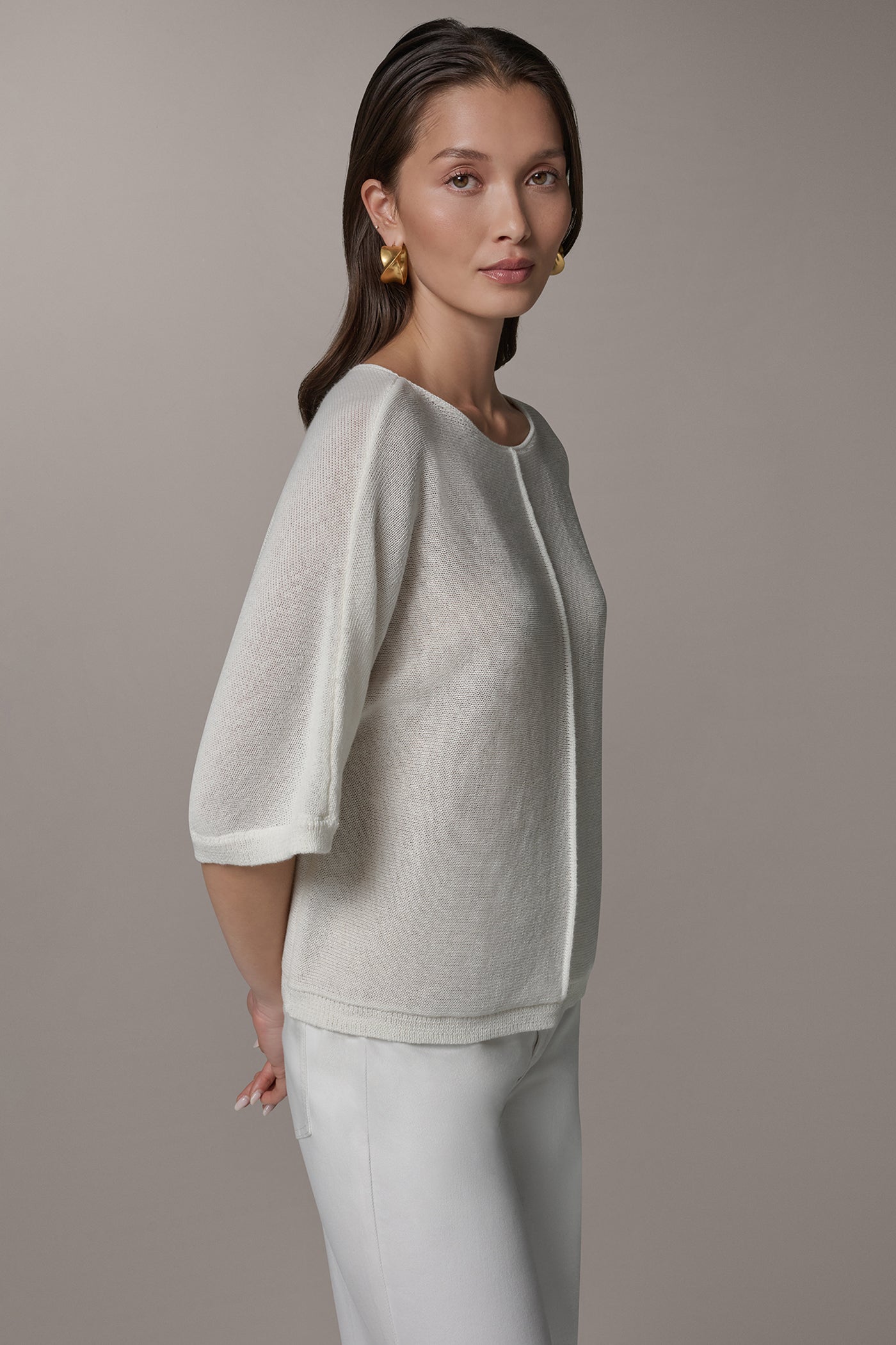DOLMAN SLEEVE BALLET NECK SWEATER