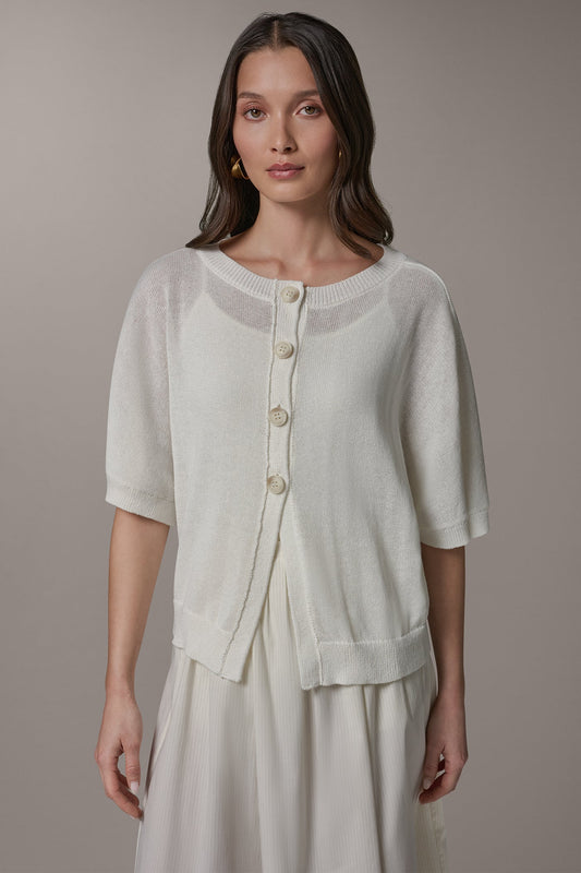 SHORT SLEEVE EASY CARDIGAN