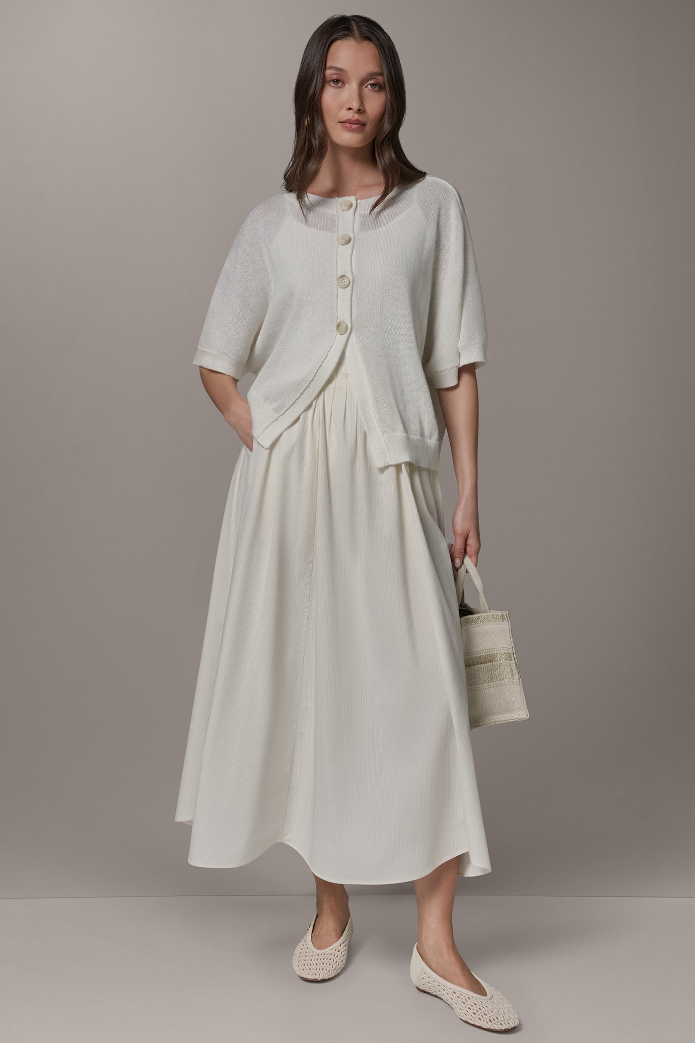 SHORT SLEEVE EASY CARDIGAN